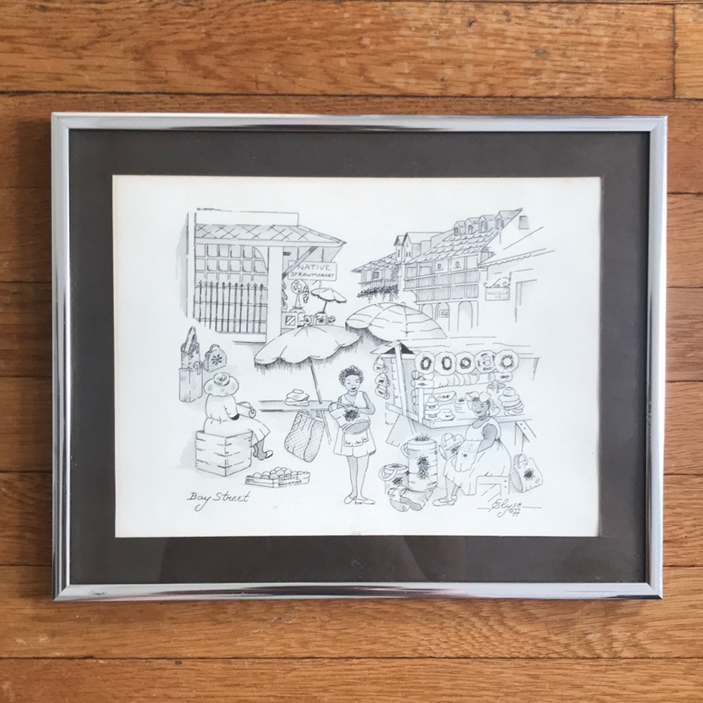 Print Bay Street by Elyse 77 Bahamas Open Market